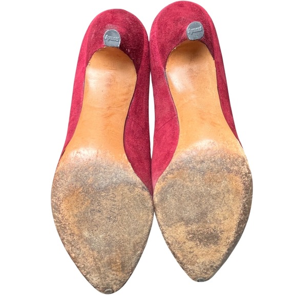 Martina Wine Red Pumps Women's 7S Slim‎ Narrow Classic Leather Heels Vintage - Picture 6 of 15